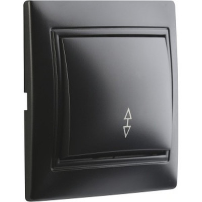 Переключатель с/у 1-кл 10А, SmartBuy Венера [SBE-01b-10-SW12-0-c] черный