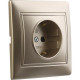 Розетка с/у 2P+E 16A, IP20, SmartBuy Венера [SBE-01c-16-S1-Z-c] шампань керамика