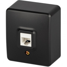 Розетка о/у компьютерная RJ45, ЭРА Эксперт [11-3203-05][16] антрацит