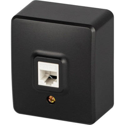 Розетка о/у компьютерная RJ45, ЭРА Эксперт [11-3203-05][16] антрацит