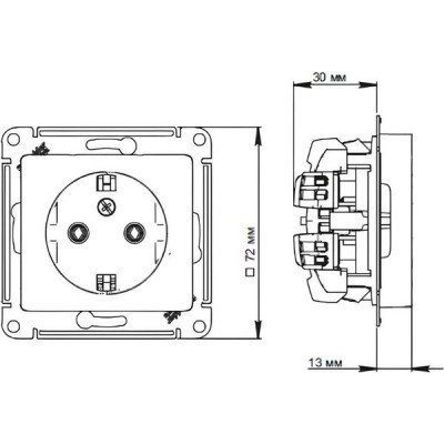 Розетка с/у 2P+E 16A, IP20, со шторками, Schneider Electric Glossa [GSL000145] белый
