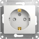 Розетка с/у 2P+E 16A, IP20, со шторками, Schneider Electric Glossa [GSL000145] белый