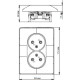Розетка с/у 2x2P 16A, IP20, Schneider Electric Glossa [GSL000120] белый