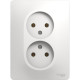 Розетка с/у 2x2P 16A, IP20, Schneider Electric Glossa [GSL000120] белый