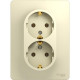 Розетка с/у 2x2P+E 16A, IP20, Schneider Electric Glossa [GSL000224] бежевый