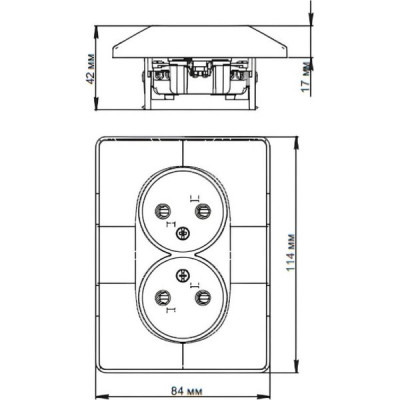 Розетка с/у 2x2P 16A, IP20, Schneider Electric Glossa [GSL000220] бежевый