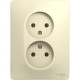 Розетка с/у 2x2P 16A, IP20, Schneider Electric Glossa [GSL000220] бежевый