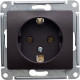 Розетка с/у 2P+E 16A, IP20, Schneider Electric Glossa [GSL000843] шоколад