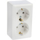 Розетка о/у 2x2P+E 16А, Schneider Electric Хит [RA16-238-B] белый