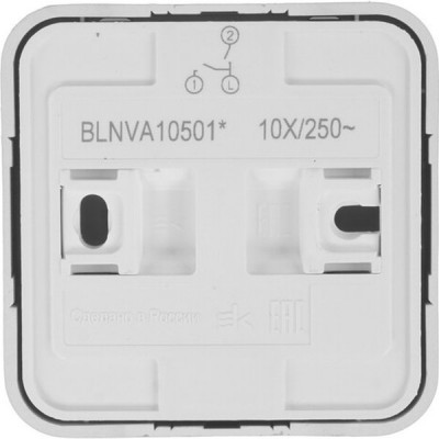 Выключатель о/у 2-кл 10А, изол.пл., Schneider Electric Blanca [BLNVA105013] алюминий