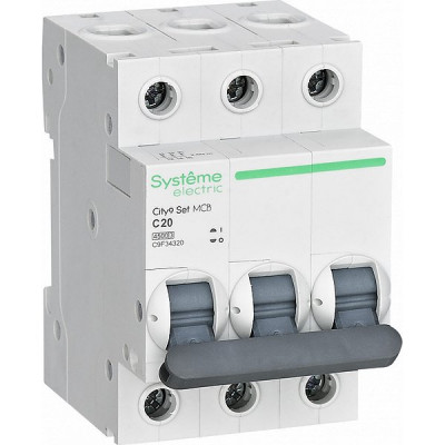 Выключатель автоматический 3п C  20А 4,5кА, Systeme Electric City9 [C9F34320]