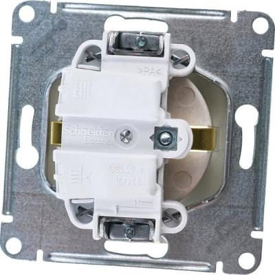 Розетка с/у 2P+E 16A, IP20, Schneider Electric Glossa [GSL001243] платина