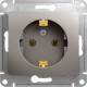 Розетка с/у 2P+E 16A, IP20, Schneider Electric Glossa [GSL001243] платина