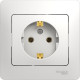 Розетка с/у 2P+E 16A, IP20, в сборе, Schneider Electric Glossa [GSL000142][15] белый