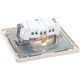Розетка с/у 2P+E 16A, IP20, в сборе, Schneider Electric Glossa [GSL000242] бежевый