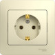 Розетка с/у 2P+E 16A, IP20, в сборе, Schneider Electric Glossa [GSL000242] бежевый