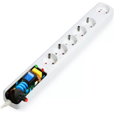 Сетевой фильтр  3м, 6 розеток, 16А/3500Вт, 3х1.0, SmartBuy [SBSP-30W-Pro] белый