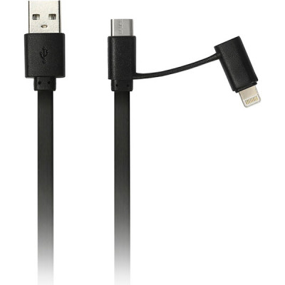 Кабель USB - Lightning + microUSB, 1.2м, SmartBuy [iK-212 black] черный