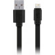 Кабель USB - Lightning, 3.0м, SmartBuy [iK-530r-2-k] плоский, резин, 2А, черный  (кунцт-камера)
