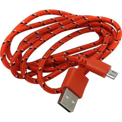 Кабель USB - microUSB, 1.0м, SmartBuy [iK-12n red] нейлон, красный