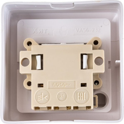 Выключатель о/у 2-кл  6А, IP20, Schneider Electric Хит [VA56-232-B] белый