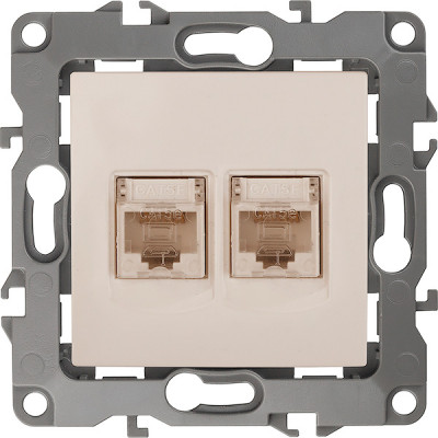 Розетка с/у компьютерная 2xRJ45, ЭРА12 [12-3108-02][10] слоновая кость