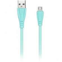 Кабель USB - microUSB, 1.0м, SmartBuy [iK-12RG lgreen] в резин. оплетке, свет. зелен.