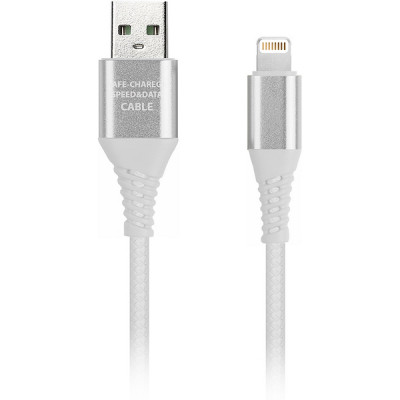 Кабель USB - Lightning, 1.0м, SmartBuy [iK-512ERG white] в резин. оплетке Gear