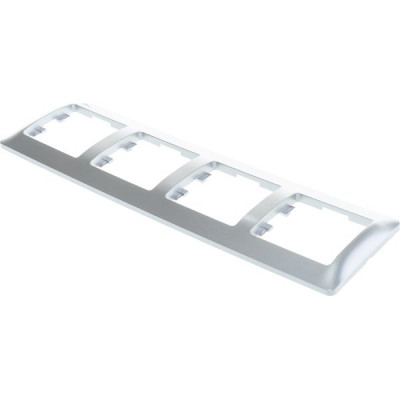 Рамка 4п, IP20, горизонтальная, Schneider Electric Glossa [GSL000304] алюминий