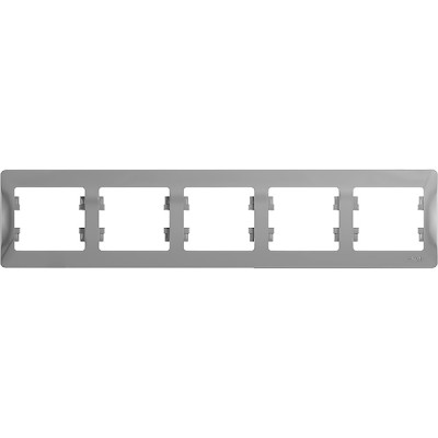 Рамка 5п, IP20, горизонтальная, Schneider Electric Glossa [GSL000305] алюминий