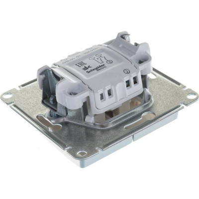 Выключатель с/у 2-кл 10А, IP20, Schneider Electric Glossa [GSL000351] алюминий