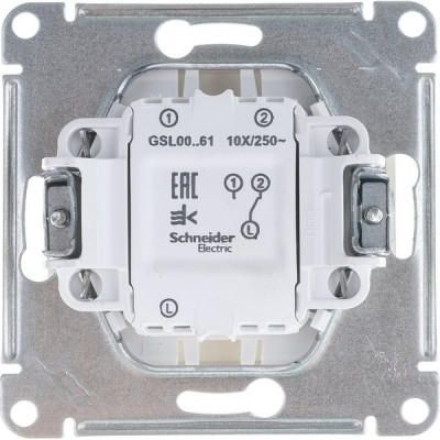 Переключатель с/у 1-кл 10А, IP20, Schneider Electric Glossa [GSL000361] алюминий