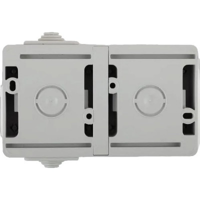 Розетка о/у 2х2P+E 16A IP65, ЭРА Эксперт [11-2603-03][10] серый
