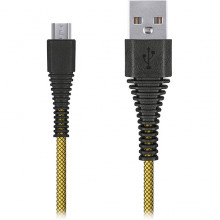 Кабель USB - microUSB, 1.0м, SmartBuy [iK-10n-2 yellow] карбон, экстрапрочный, желтый