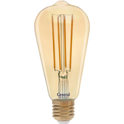 Лампа LED E27/ST64 Эдисон, 13W, FILAMENT GOLD, 2700K, 1025Лм, GL [GLDEN-ST64S-13-230-E27-2700]
