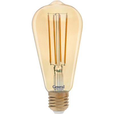 Лампа LED E27/ST64 Эдисон, 10W, FILAMENT GOLD, 2700K, 810Лм, GL [GLDEN-ST64S-10-230-E27-2700]