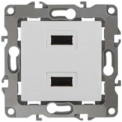 Розетка с/у 2xUSB 5В 2100мА, ЭРА12 [12-4110-01][6] белый