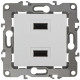 Розетка с/у 2xUSB 5В 2100мА, ЭРА12 [12-4110-01][6] белый