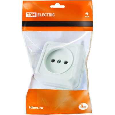 Розетка о/у 2P 10А, IP20, TDM Ладога [SQ1801-0110] белая керамика