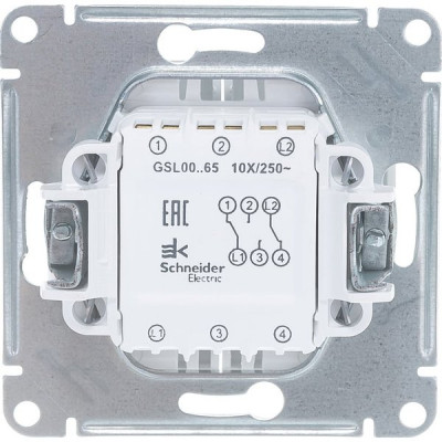 Переключатель с/у 2-кл 10А, IP20, Schneider Electric Glossa [GSL000165] белый