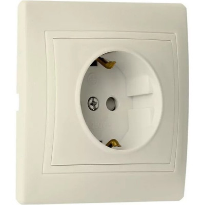 Розетка с/у 2P+E 16A, IP20, SmartBuy Венера [SBE-01i-16-S1-Z-c] слоновая кость керамика