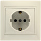 Розетка с/у 2P+E 16A, IP20, SmartBuy Венера [SBE-01i-16-S1-Z-c] слоновая кость керамика