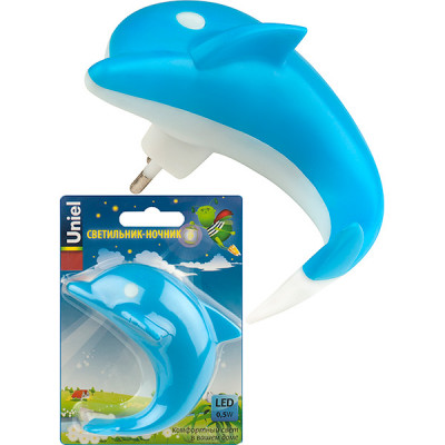 Светильник ночник LED 0.5W, Uniel [DTL-301-Дельфин/Blue/4LED/0,5W]