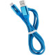 Кабель USB - Type-C, 1.0м, 2А, SmartBuy [iK-3112ERG blue] в рез. оплет. Gear, мет. након, синий