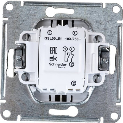 Выключатель с/у 2-кл 10А, IP20, Schneider Electric Glossa [GSL000751] антрацит