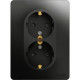 Розетка с/у 2x2P+E 16A, IP20, со шторками, Schneider Electric Glossa [GSL000726] антрацит
