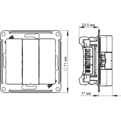 Выключатель с/у 3-кл 10А, IP20, Schneider Electric Glossa [GSL000131] белый