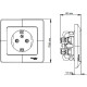 Розетка с/у 2P+E 16A, IP20, со шторками, в сборе, Schneider Electric Glossa [GSL000744] антрацит