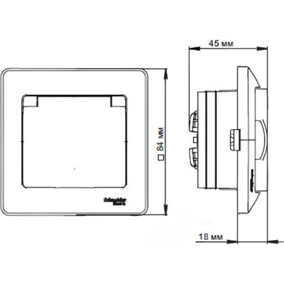 Розетка с/у 2P+E 16А, IP44, с крышкой/шторками, Schneider Electric Glossa [GSL000248] бежевый