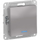 Выключатель с/у 1-кл 10А, IP20, с подсветкой, Schneider Electric ATLASDESIGN [ATN000313] алюминий
